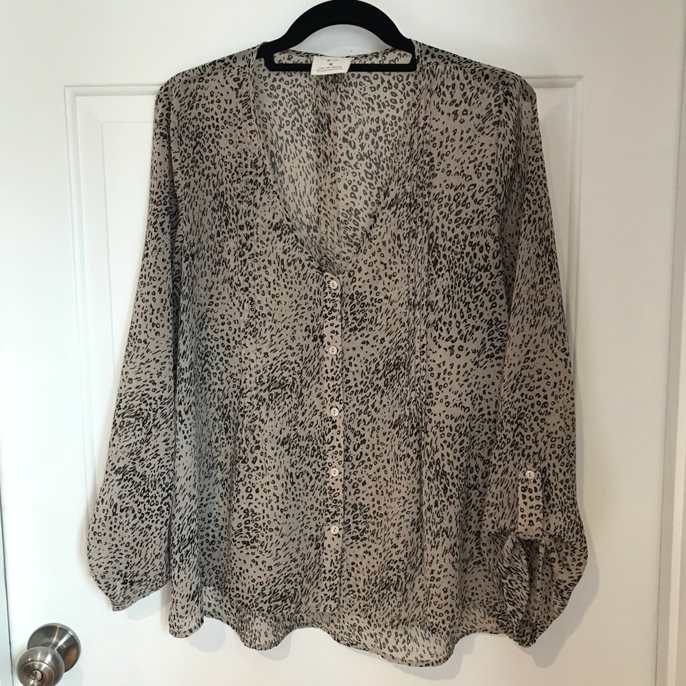 Animal Print Semi sheer Urban Outfitters blouse